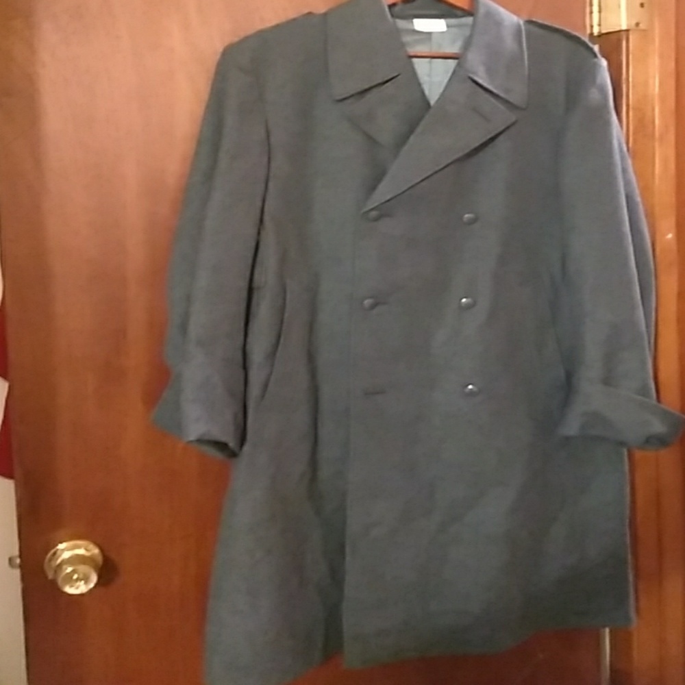 Vtg SWISS Medic Military Wool Trench Coat Long Med